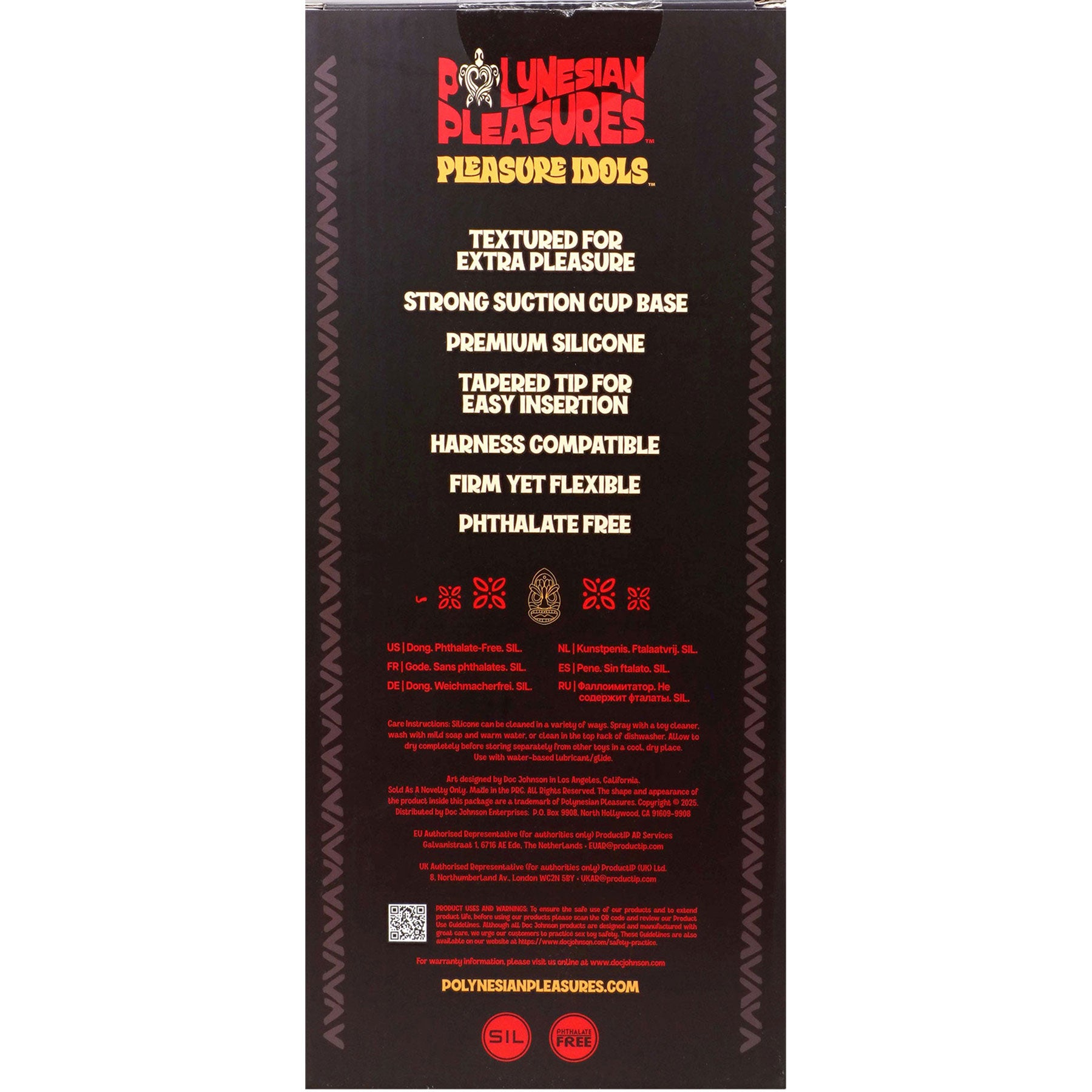 Polynesian Pleasure Idols Fire Idol Ula' Make Silicone Suction Cup Dildo