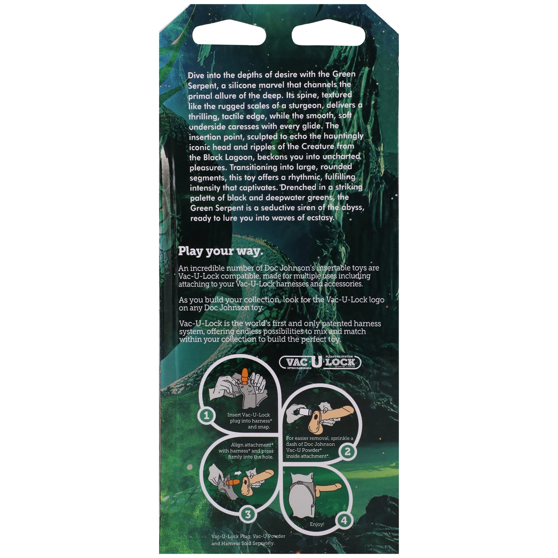 Vac-U-Lock X Fantasy Fuckers Green Serpent 8" Silicone Dildo