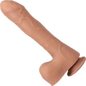 Fort Troff Uncut Thruster Rechargeable Silicone Mini Fuck Machine Dildo With Balls & Remote - Caramel