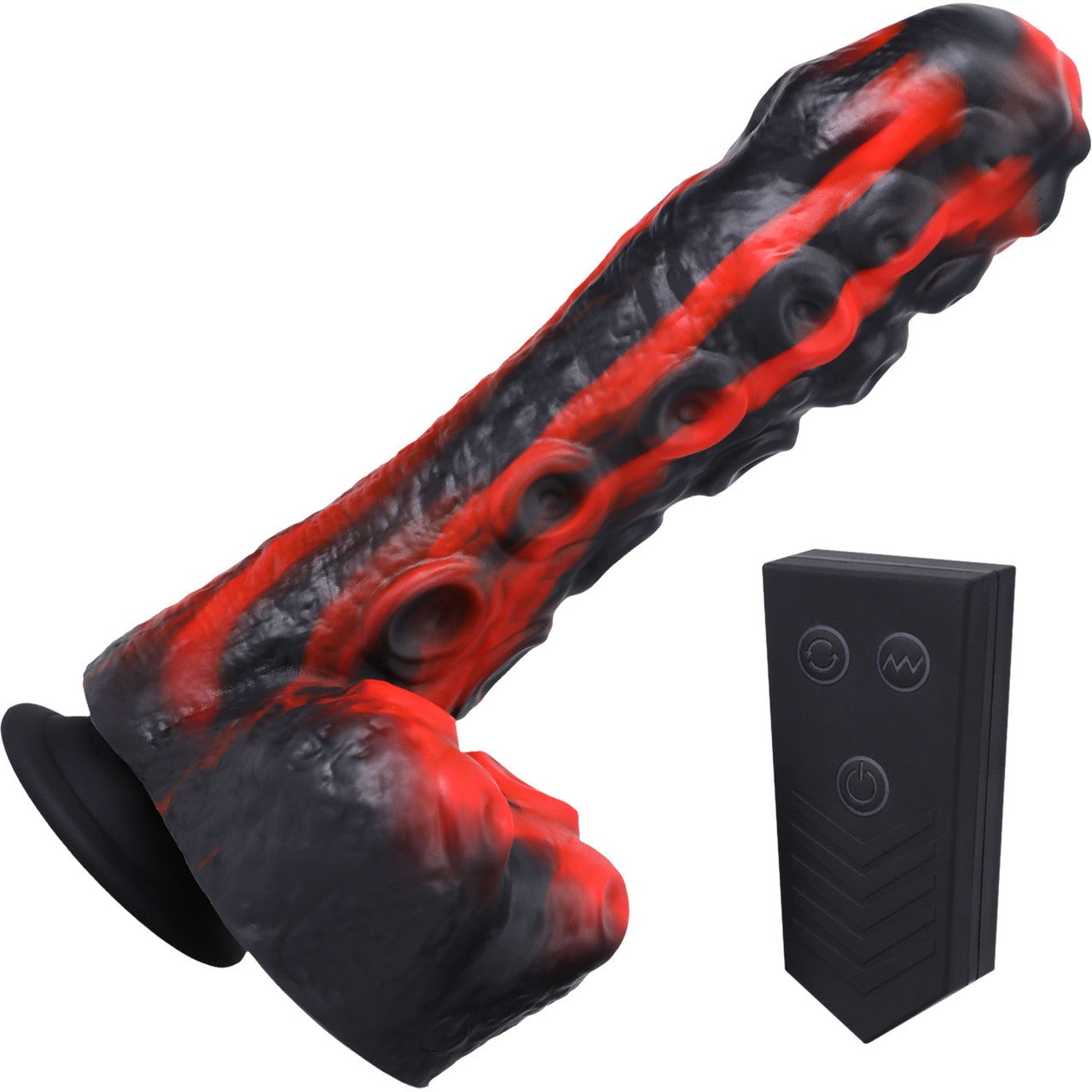 Fort Troff Tendrill Thruster Rechargeable Silicone Mini Fuck Machine Dildo With Balls & Remote - Red