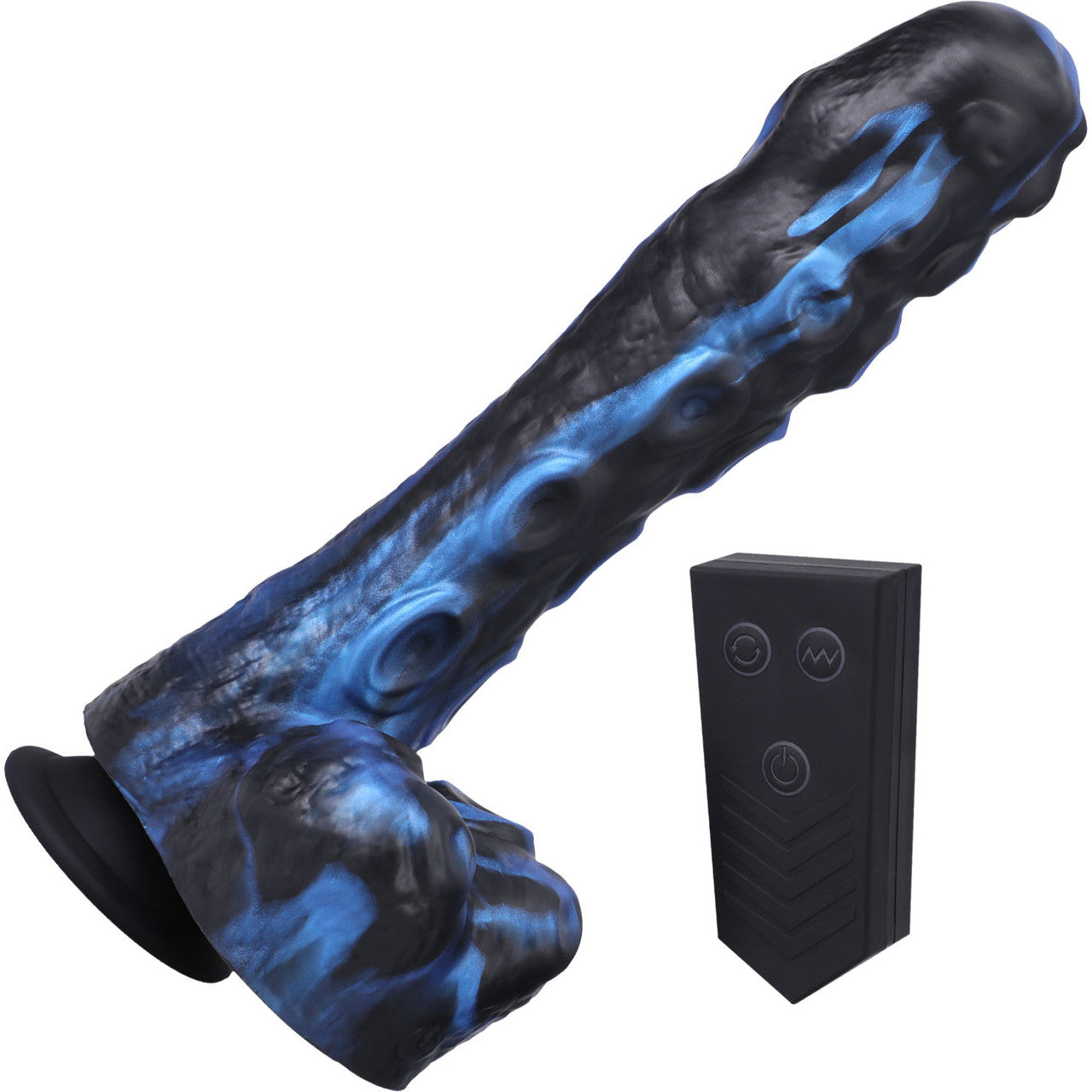 Fort Troff Tendrill Thruster Rechargeable Silicone Mini Fuck Machine Dildo With Balls & Remote - Blue