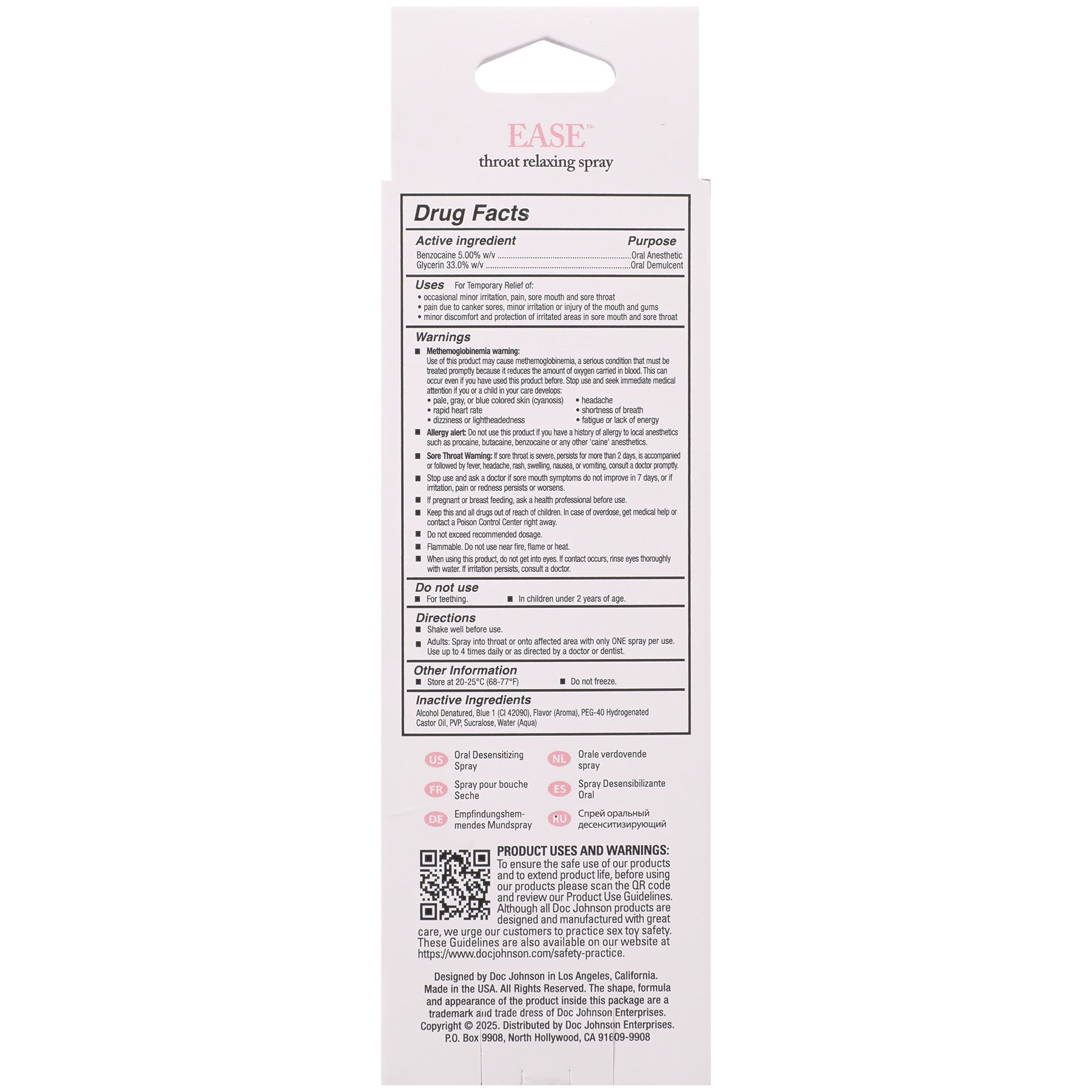Intimate Enhancements Ease Throat Relaxing Spray 2 oz - Cotton Candy