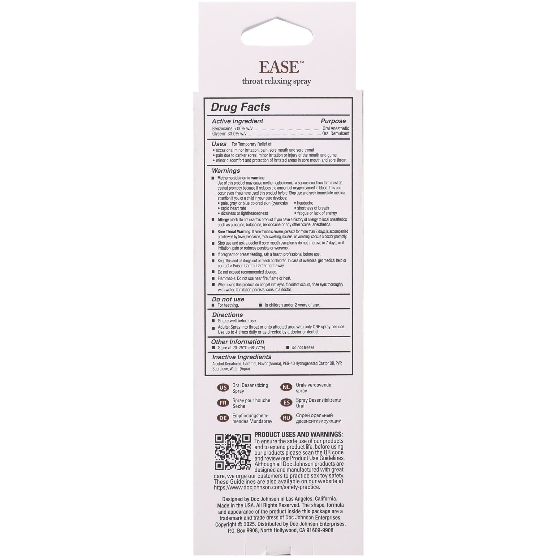 Intimate Enhancements Ease Throat Relaxing Spray 2 oz - Double Chocolate