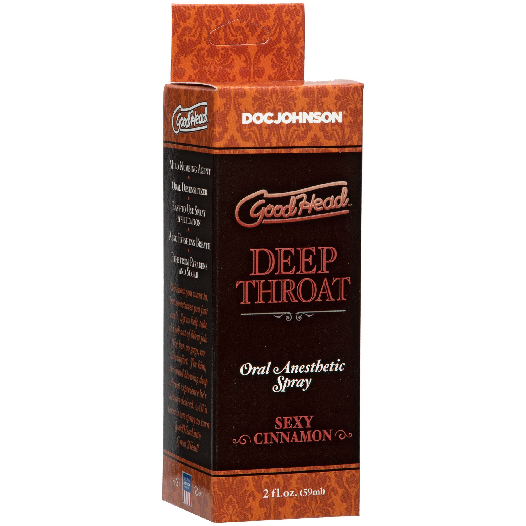 GoodHead Deep Throat Oral Anesthetic Spray 2 oz - Sexy Cinnamon