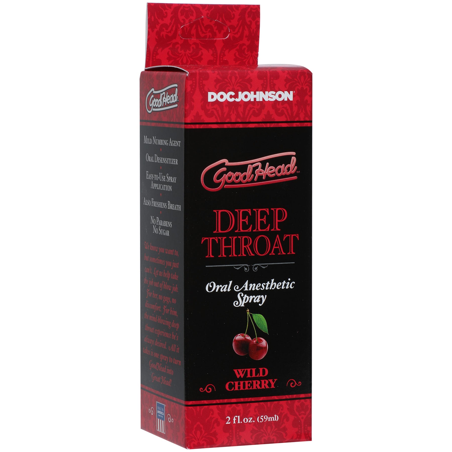 GoodHead Deep Throat Oral Anesthetic Spray 2 oz - Wild Cherry