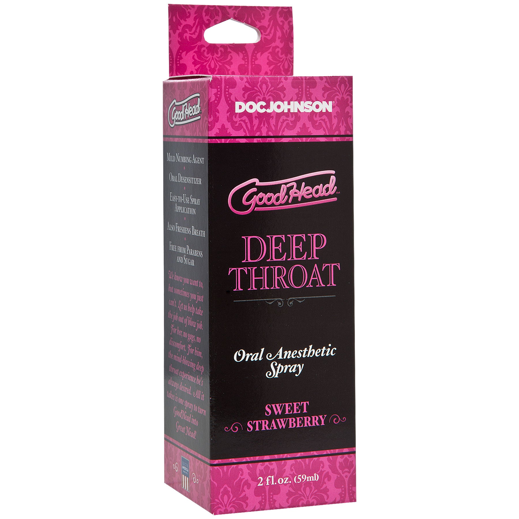 GoodHead Deep Throat Oral Anesthetic Spray 2 oz - Sweet Strawberry