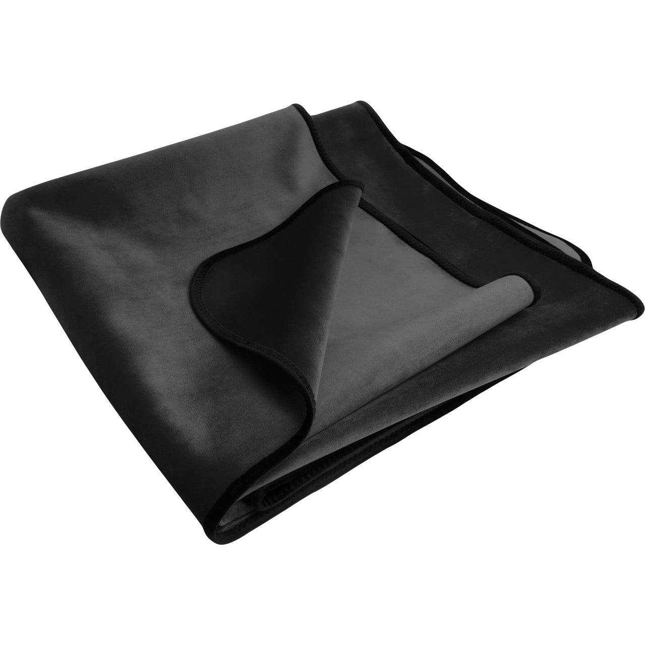 Fascinator Travel Throw Moisture-Proof Sensual Blanket - Microvelvet Black 53" x 36"