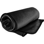 Fascinator Travel Throw Moisture-Proof Sensual Blanket - Microvelvet Black 53" x 36"