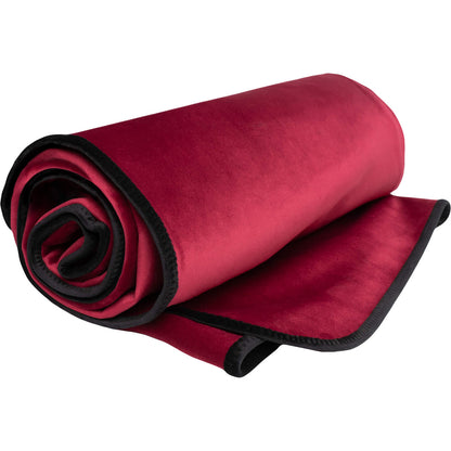 Fascinator Travel Throw Moisture-Proof Sensual Blanket - Microvelvet Merlot 53" x 36"