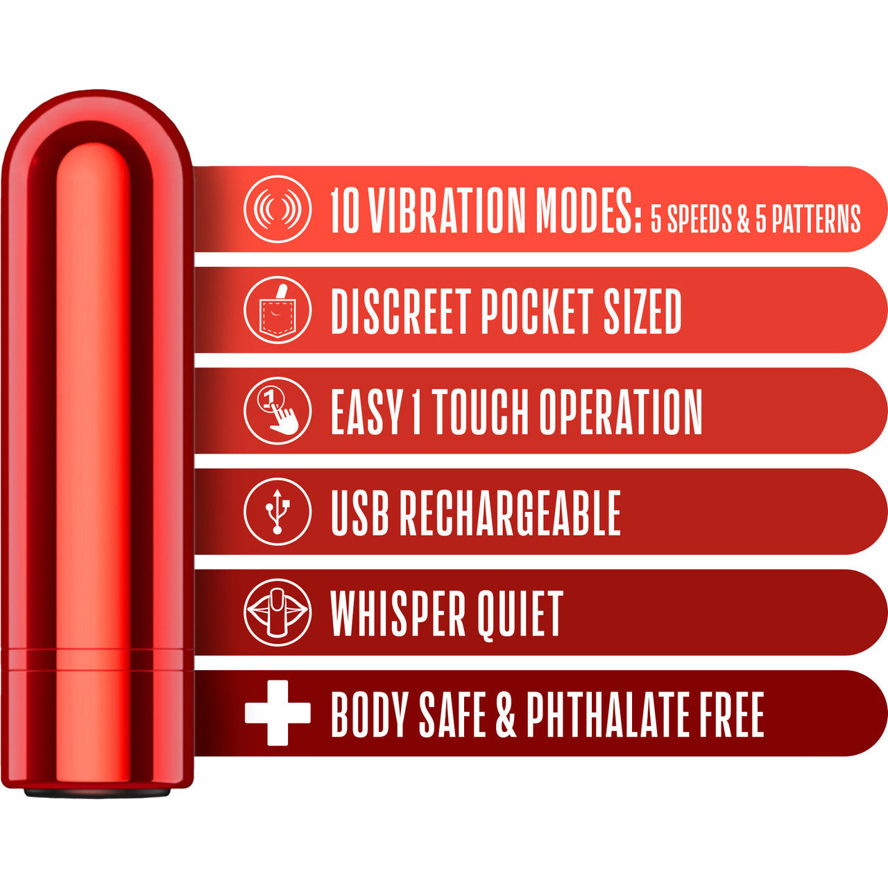 Kool Vibes Rechargeable Mini Bullet Vibrator By Blush - Cherry