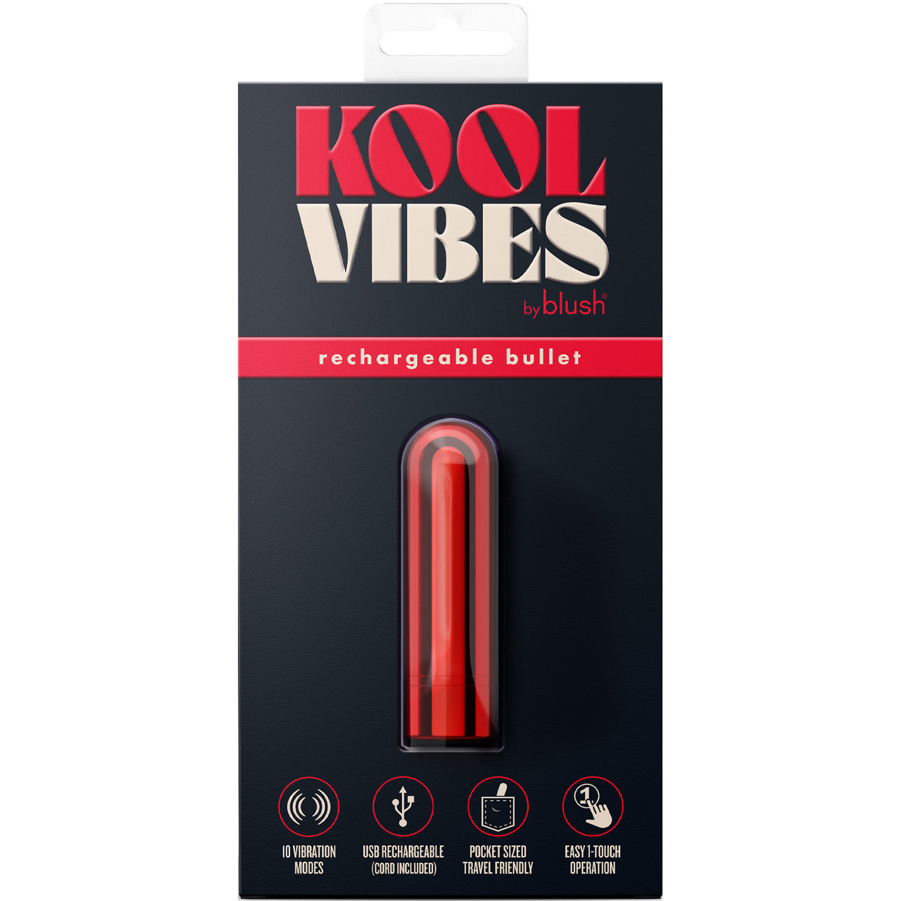 Kool Vibes Rechargeable Mini Bullet Vibrator By Blush - Cherry