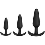 Mood Naughty 1 Silicone Butt Plug Trainer 3 Piece Set By Doc Johnson - Black