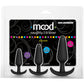 Mood Naughty 1 Silicone Butt Plug Trainer 3 Piece Set By Doc Johnson - Black