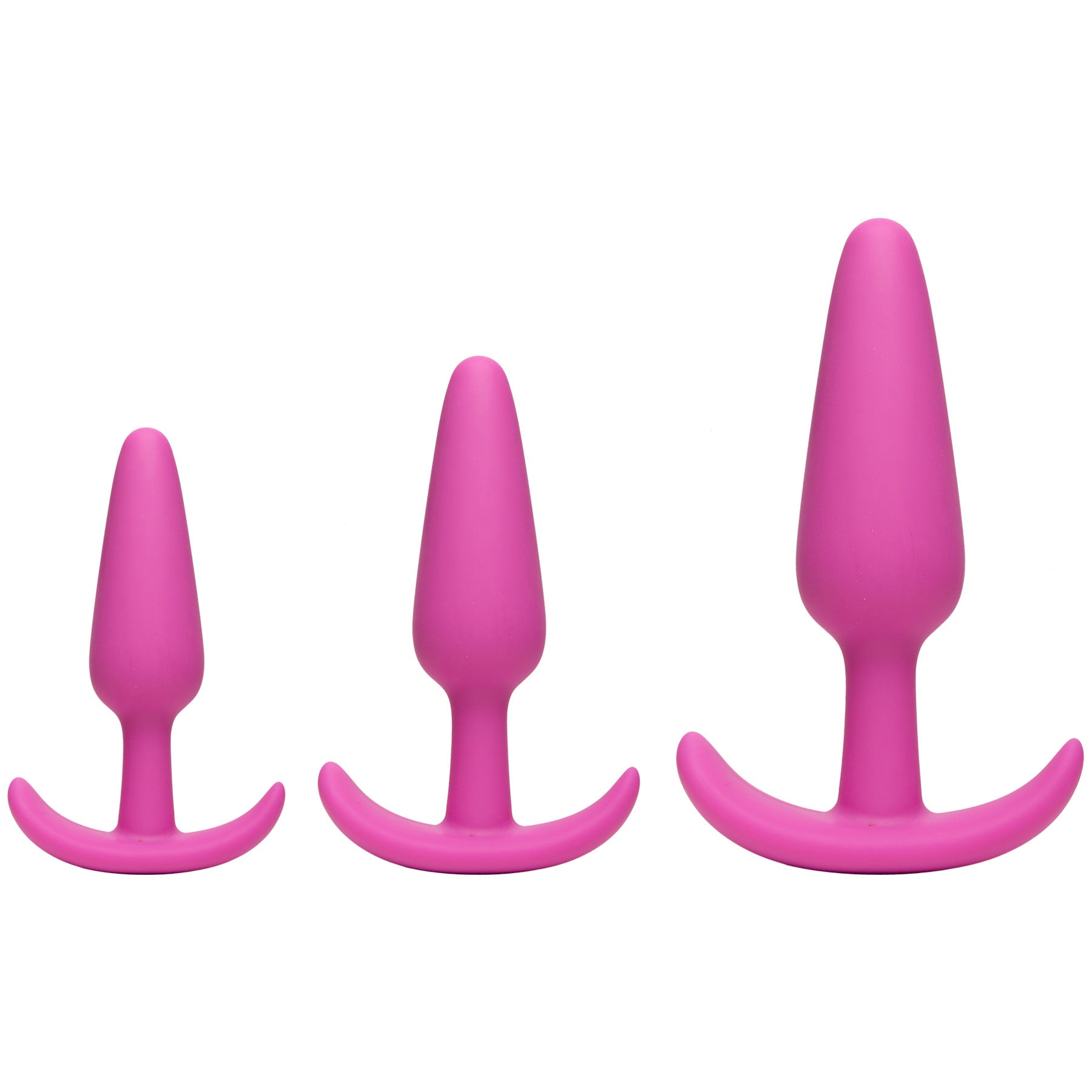 Mood Naughty 1 Silicone Butt Plug Trainer 3 Piece Set By Doc Johnson - Pink