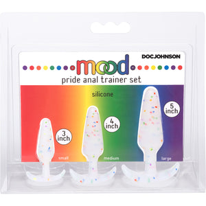 Mood Naughty Pride Silicone Butt Plug 3-Piece Trainer Set by Doc Johnson