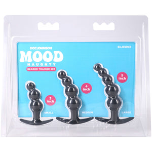 Mood Naughty Beaded Silicone Butt Plug Trainer Set