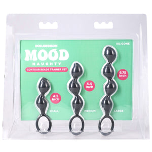 Mood Naughty Contour Beads Silicone Butt Plug Trainer Set