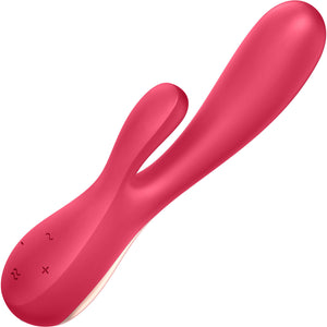 Satisfyer Mono Flex Rechargeable Waterproof App Enabled Rabbit Vibrator - Red