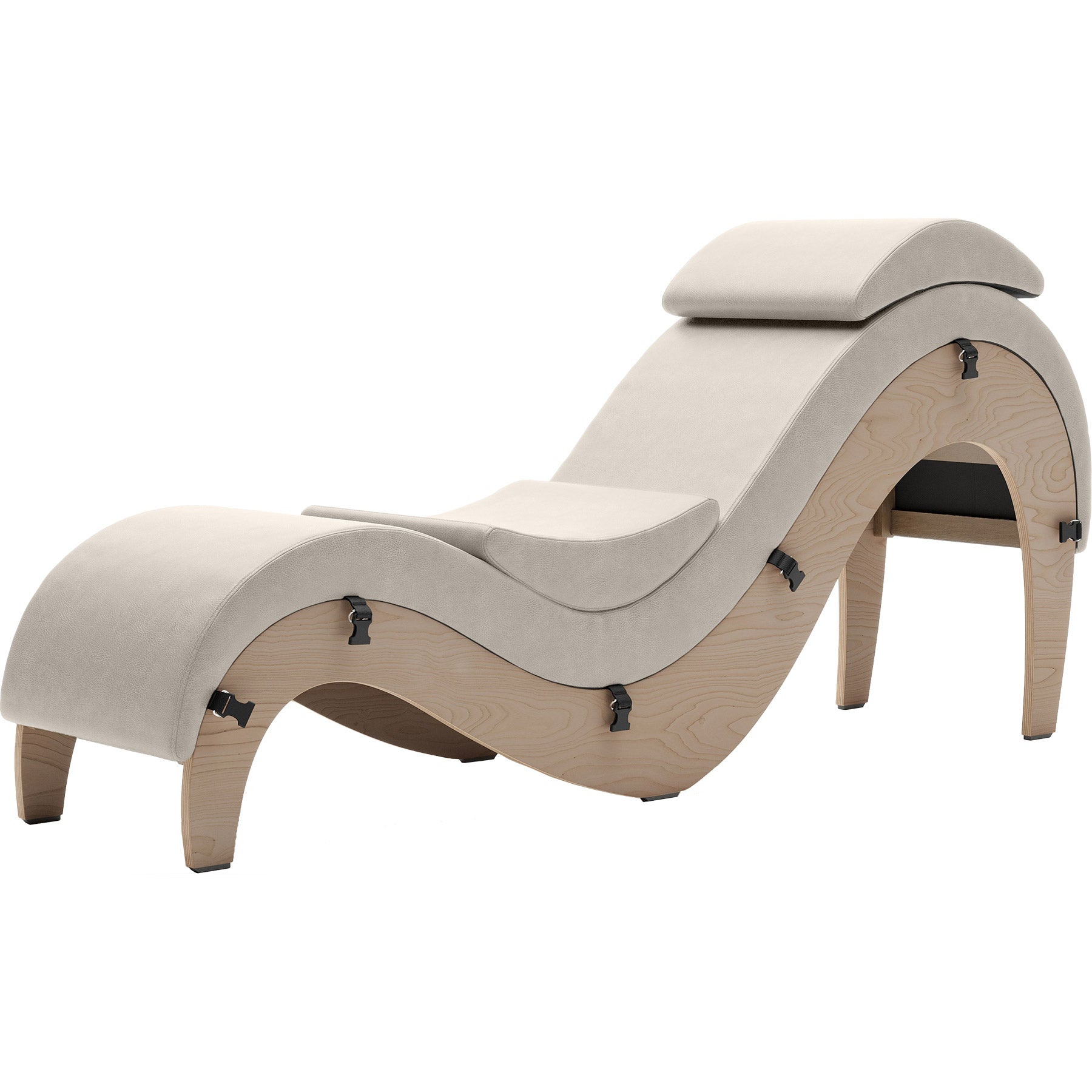 Liberator Supervio Luxury Chaise With Cuff Kit Restraints - Maple & Coyote