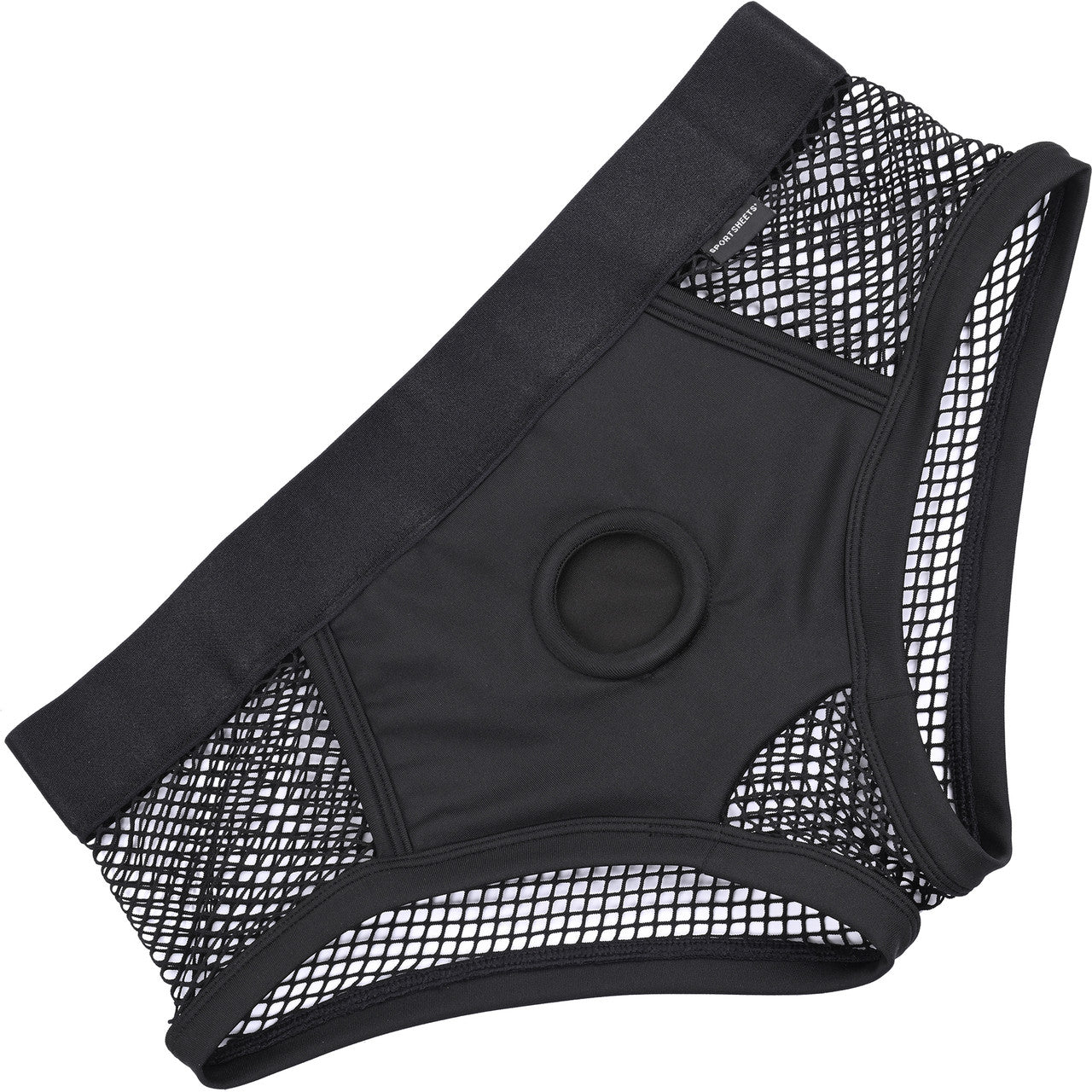 EM.EX. Fit Harness Fishnet Strap-On Harness Brief By Sportsheets - Medium, Waists 25" to 25"