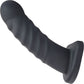 Merge Collection Banx 8" Silicone Ribbed Hollow Dildo By Sportsheets - Black