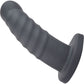 Merge Collection Banx 8" Silicone Ribbed Hollow Dildo By Sportsheets - Black