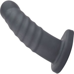 Merge Collection Banx 8" Silicone Ribbed Hollow Dildo By Sportsheets - Black