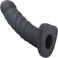 Merge Collection Banx 8" Silicone Ribbed Hollow Dildo By Sportsheets - Black
