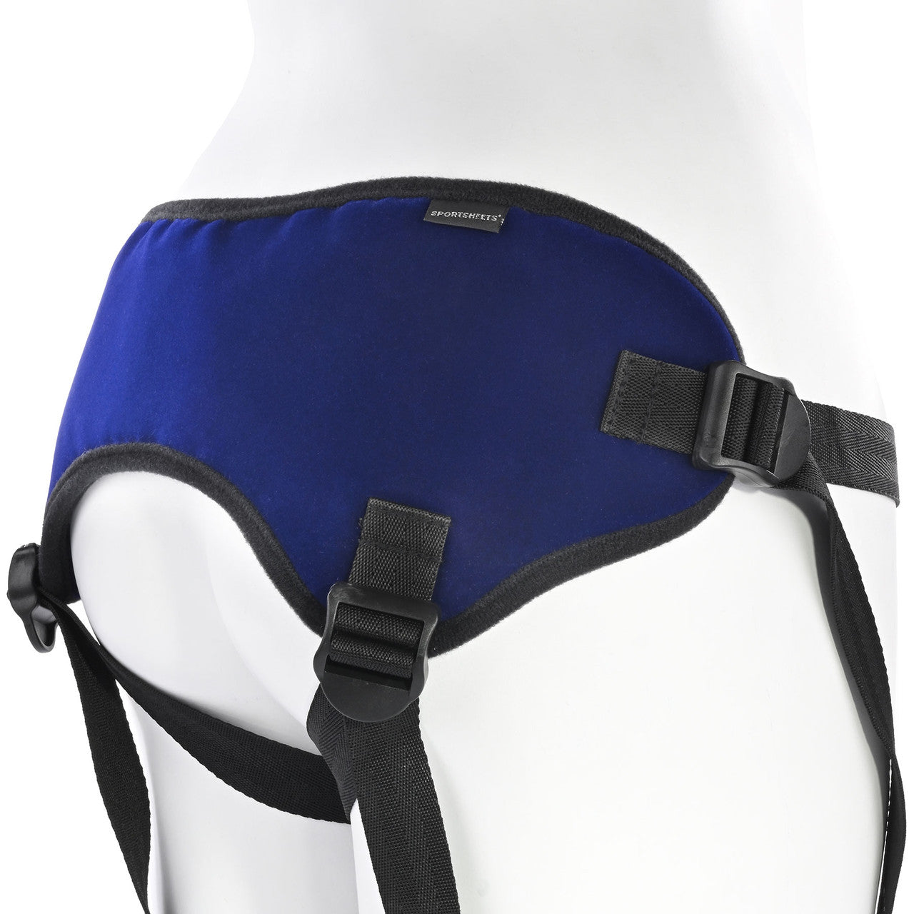 Lush Strap On Harness By Sportsheets - Blue, Fits Hips up to 60"