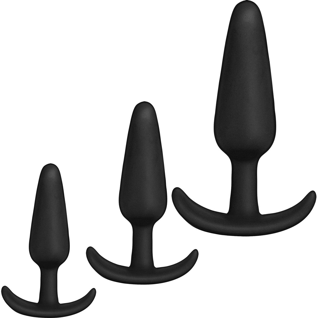 MERCI Tush Trainer 3-Piece Silicone Butt Plug Kit By Doc Johnson - Black