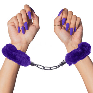 MERCI Fluff Cuffs Furry Handcuffs By Doc Johnson - Violet