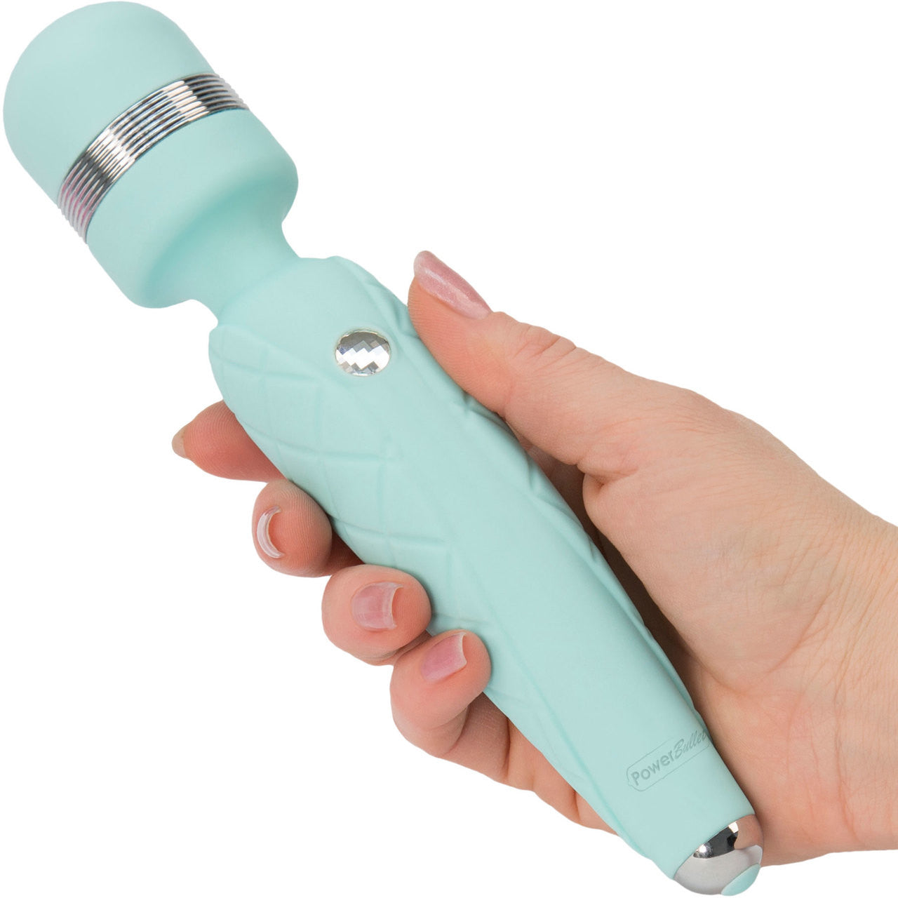 Pillow Talk Cheeky Silicone Waterproof Rechargeable Wand Style Vibrator - Teal