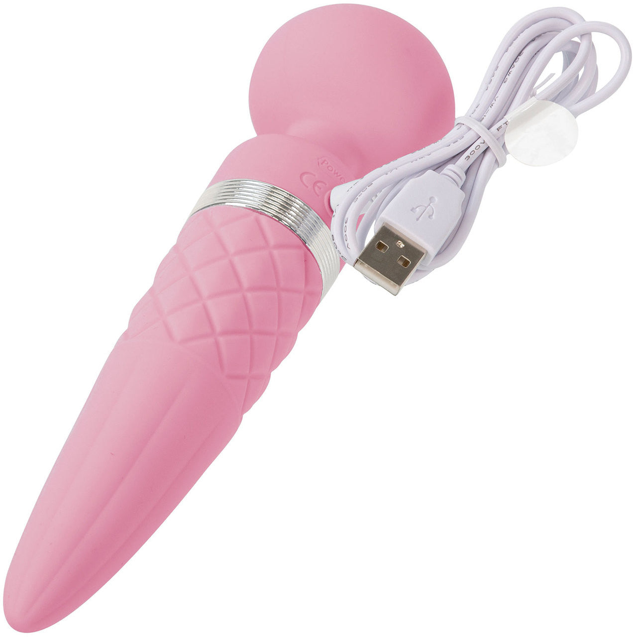 Pillow Talk Sultry Silicone Waterproof Rechargeable Wand Style Vibrator - Pink