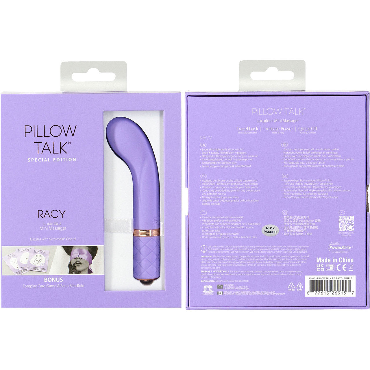 Pillow Talk Racy Special Edition Silicone Waterproof Rechargeable G-Spot Vibrator - Purple & Rose Gold