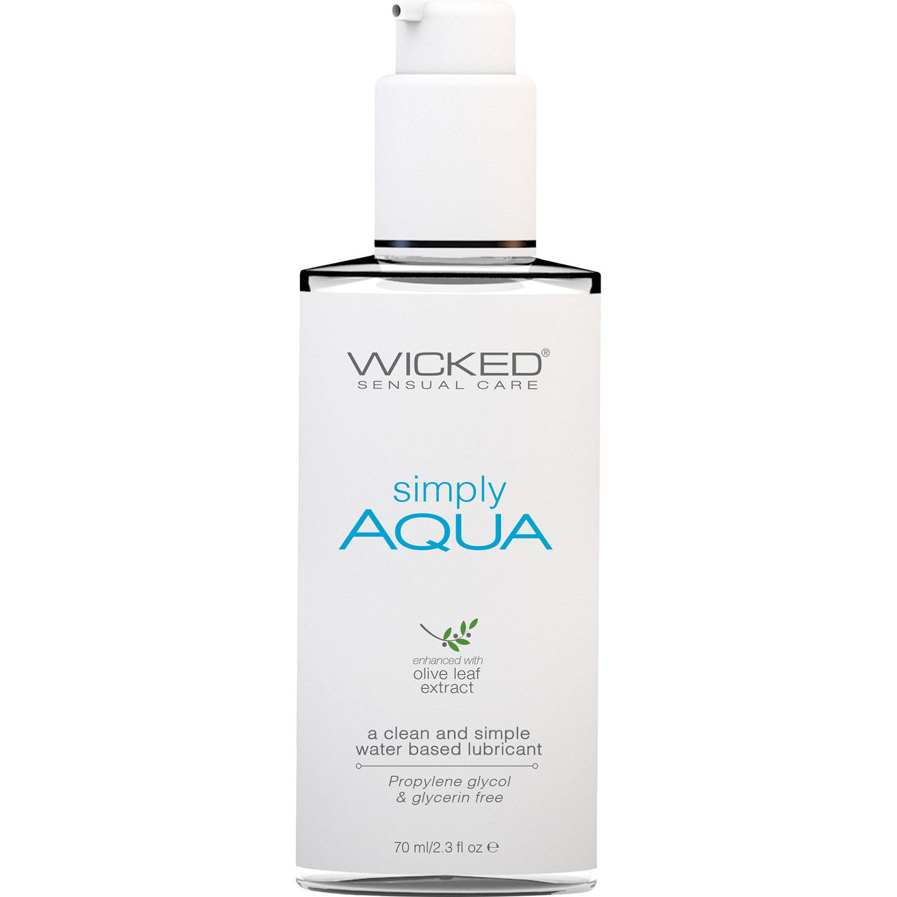 Simply Aqua Water Based Personal Lubricant With Olive Leaf Extract By Wicked Sensual Care 2.3 fl oz