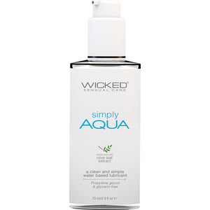 Simply Aqua Water Based Personal Lubricant With Olive Leaf Extract By Wicked Sensual Care 2.3 fl oz