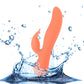 The Blossom Swan Rechargeable Silicone Dual Stimulation Rotating Vibrator - Orange