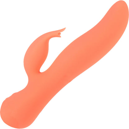 The Blossom Swan Rechargeable Silicone Dual Stimulation Rotating Vibrator - Orange