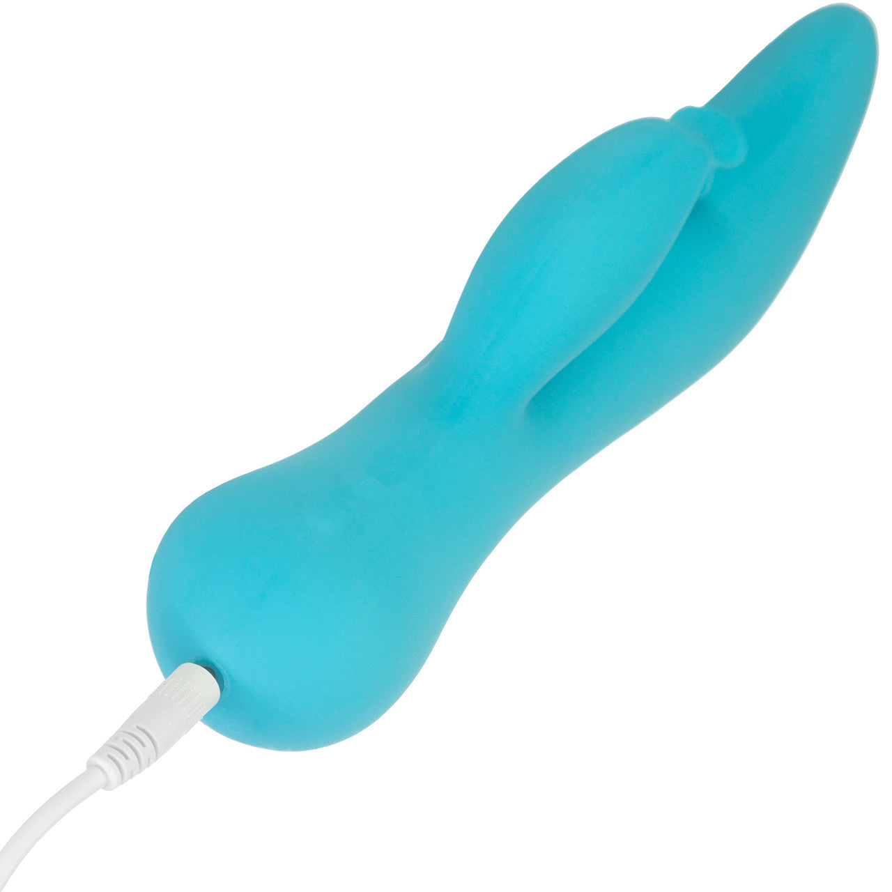 The Kissing Swan Rechargeable Silicone Dual Stimulation Rotating Vibrator - Blue