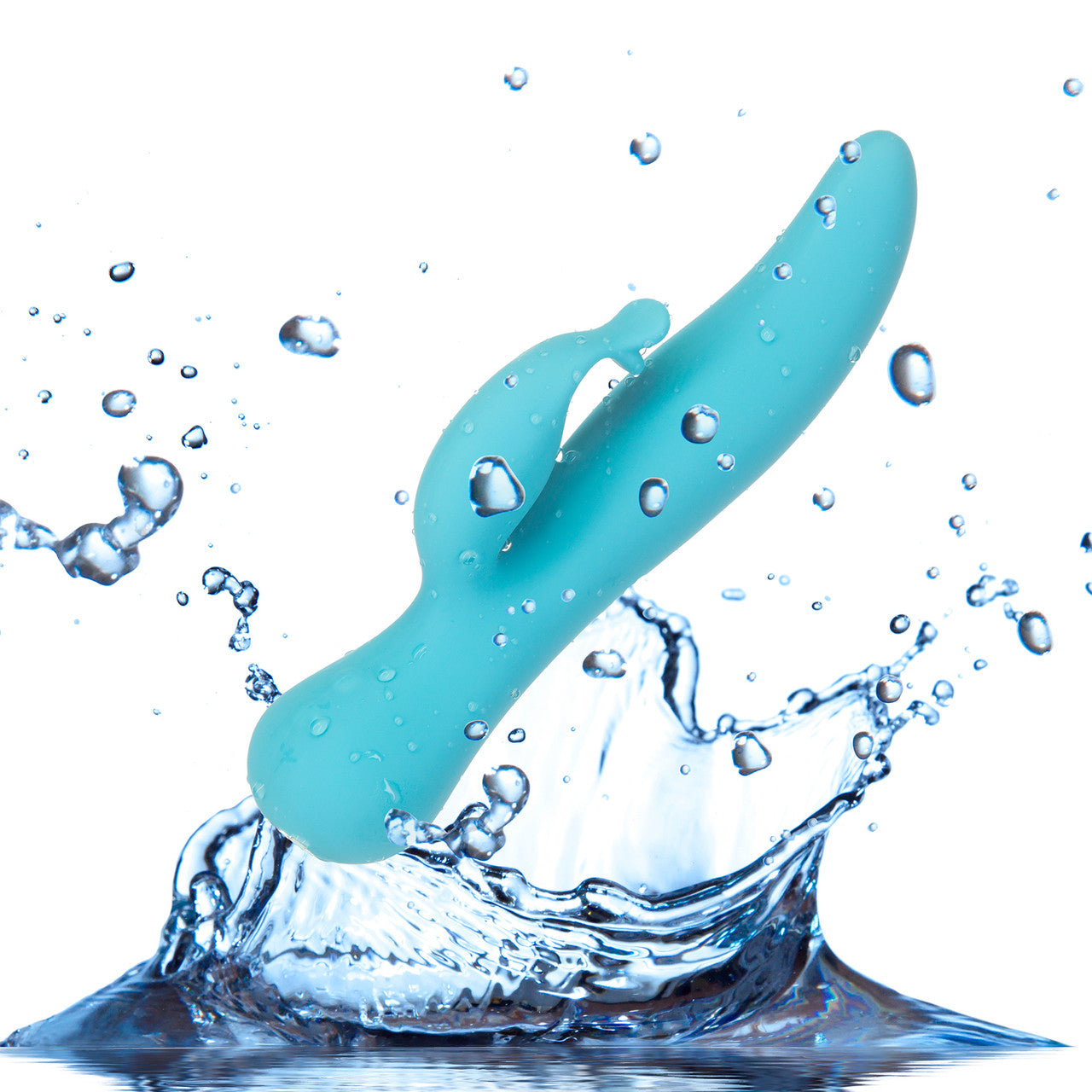 The Kissing Swan Rechargeable Silicone Dual Stimulation Rotating Vibrator - Blue