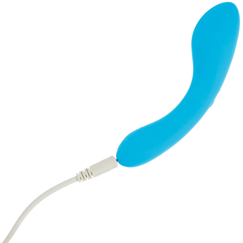 The Mini Swan Wand Rechargeable Waterproof Silicone Glow In The Dark G-Spot Vibrator - Blue