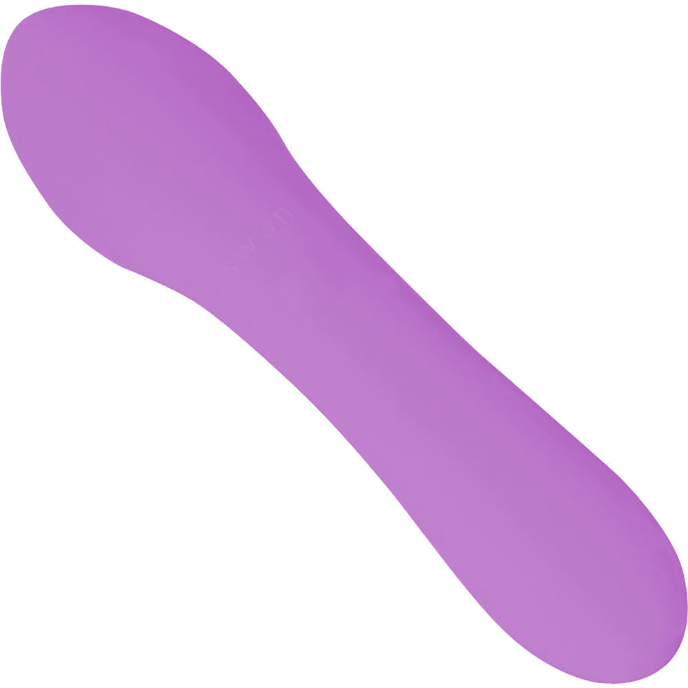 The Mini Swan Wand Rechargeable Waterproof Silicone Glow In The Dark G-Spot Vibrator - Purple