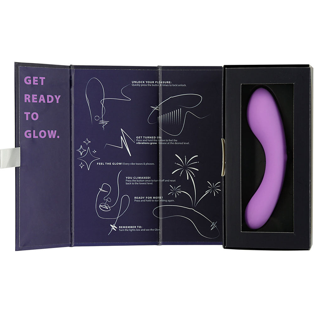 The Mini Swan Wand Rechargeable Waterproof Silicone Glow In The Dark G-Spot Vibrator - Purple