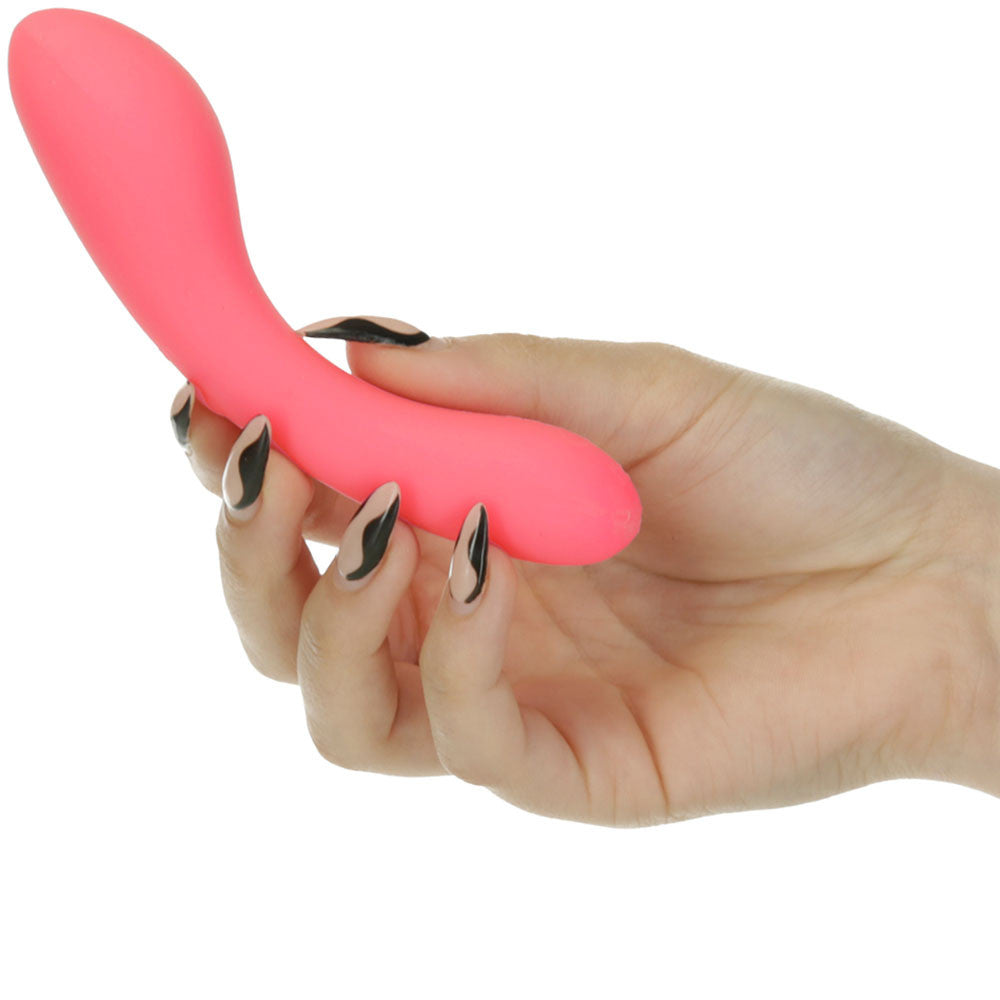 The Mini Swan Wand Rechargeable Waterproof Silicone Glow In The Dark G-Spot Vibrator - Pink