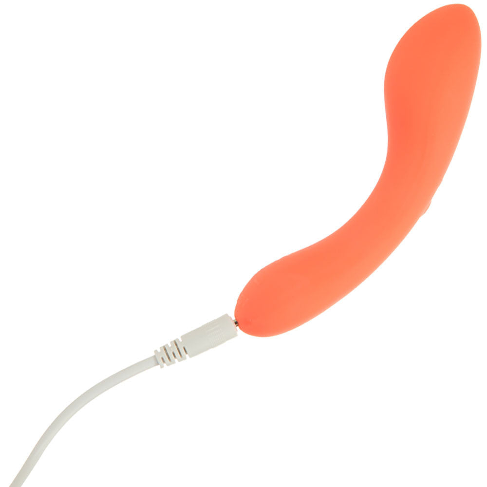 The Mini Swan Wand Rechargeable Waterproof Silicone Glow In The Dark G-Spot Vibrator - Orange