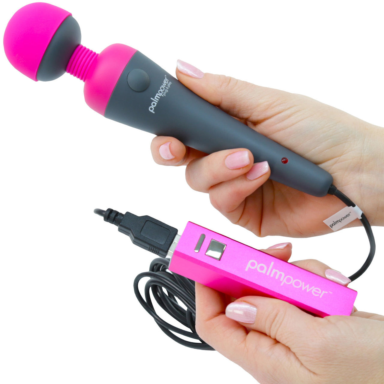 PalmPower Plug & Play Wand Massager With Removable Silicone Cap