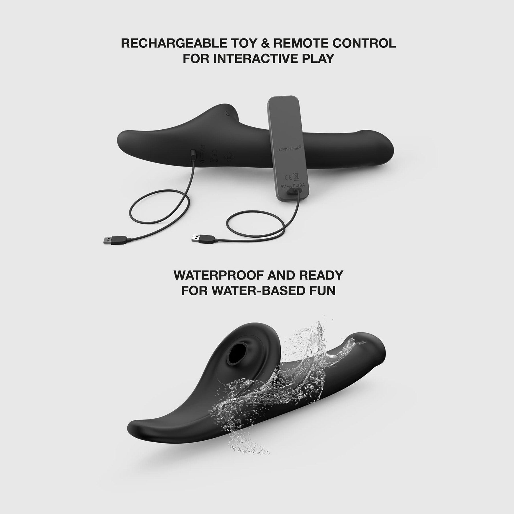 Strap-on-Me Multi Orgasm Triple Stimulation Realistic Strap-On Dildo - Black