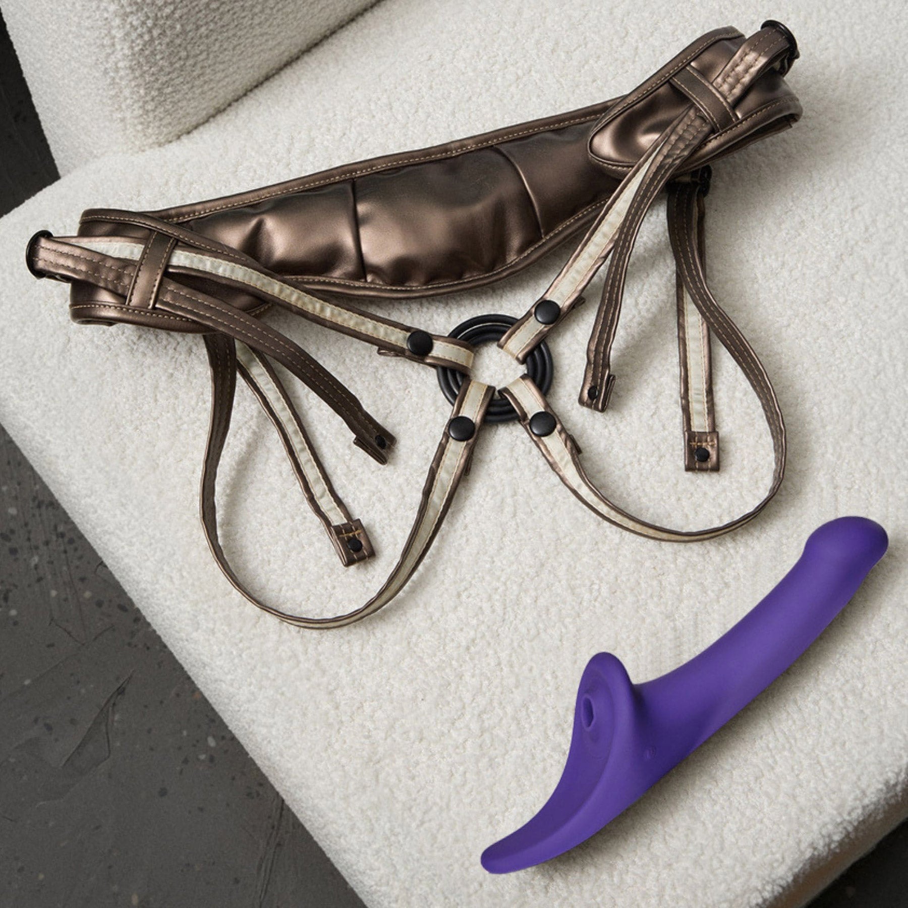 Strap-on-Me Multi Orgasm Triple Stimulation Realistic Strap-On Dildo - Purple