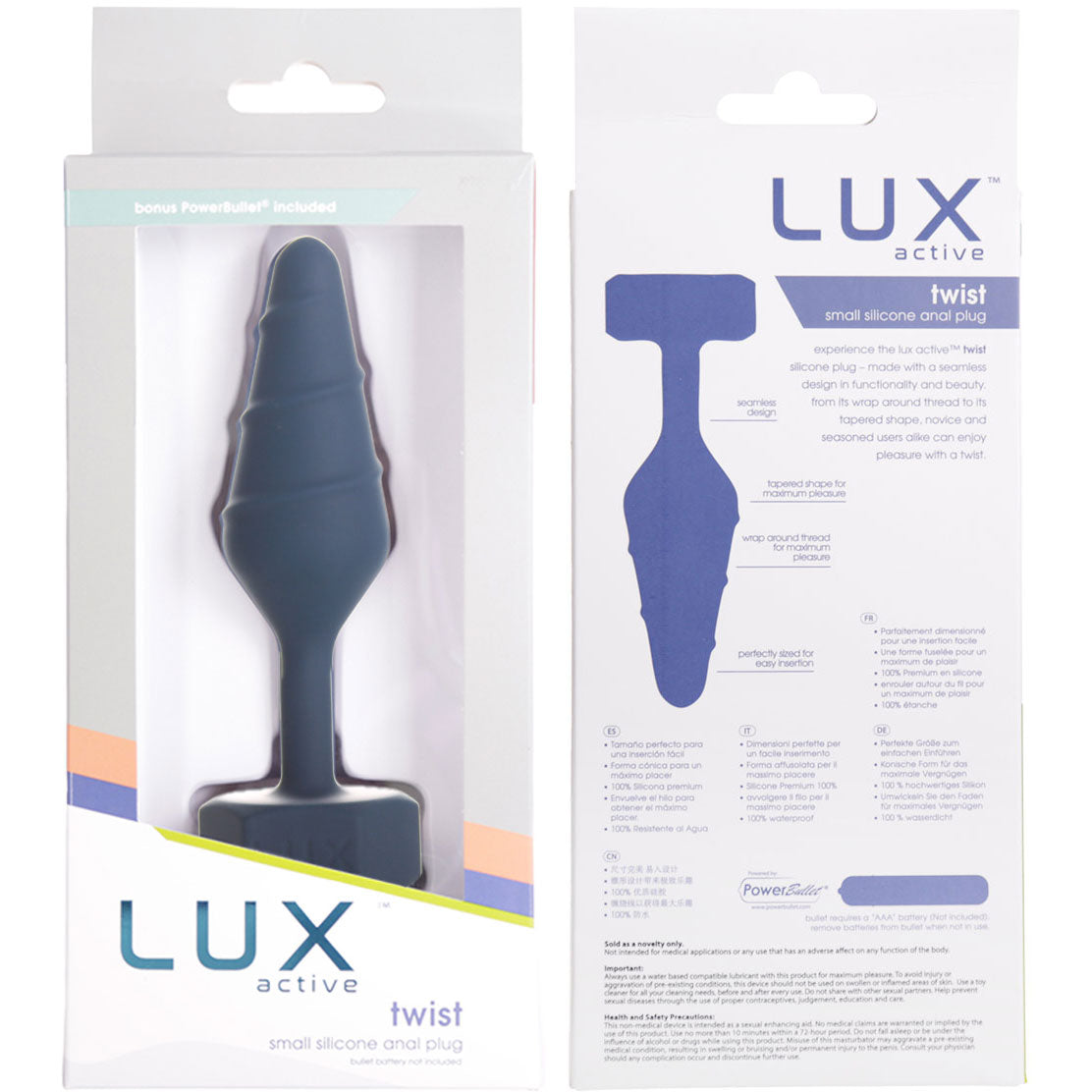 Lux Active Twist Silicone Anal Plug - Small
