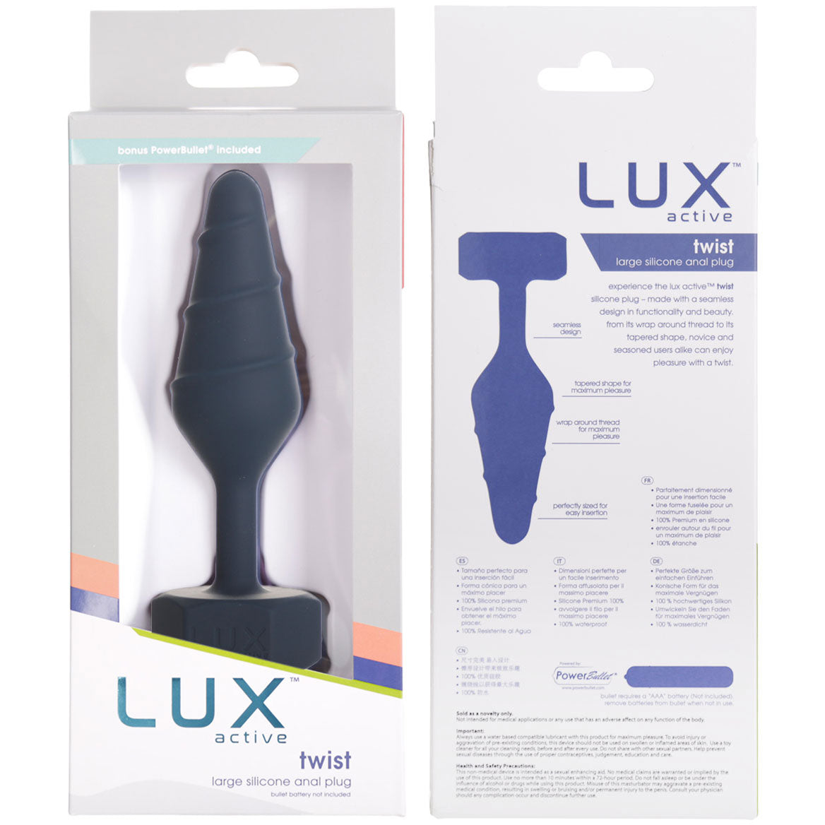 Lux Active Twist Silicone Anal Plug - Large